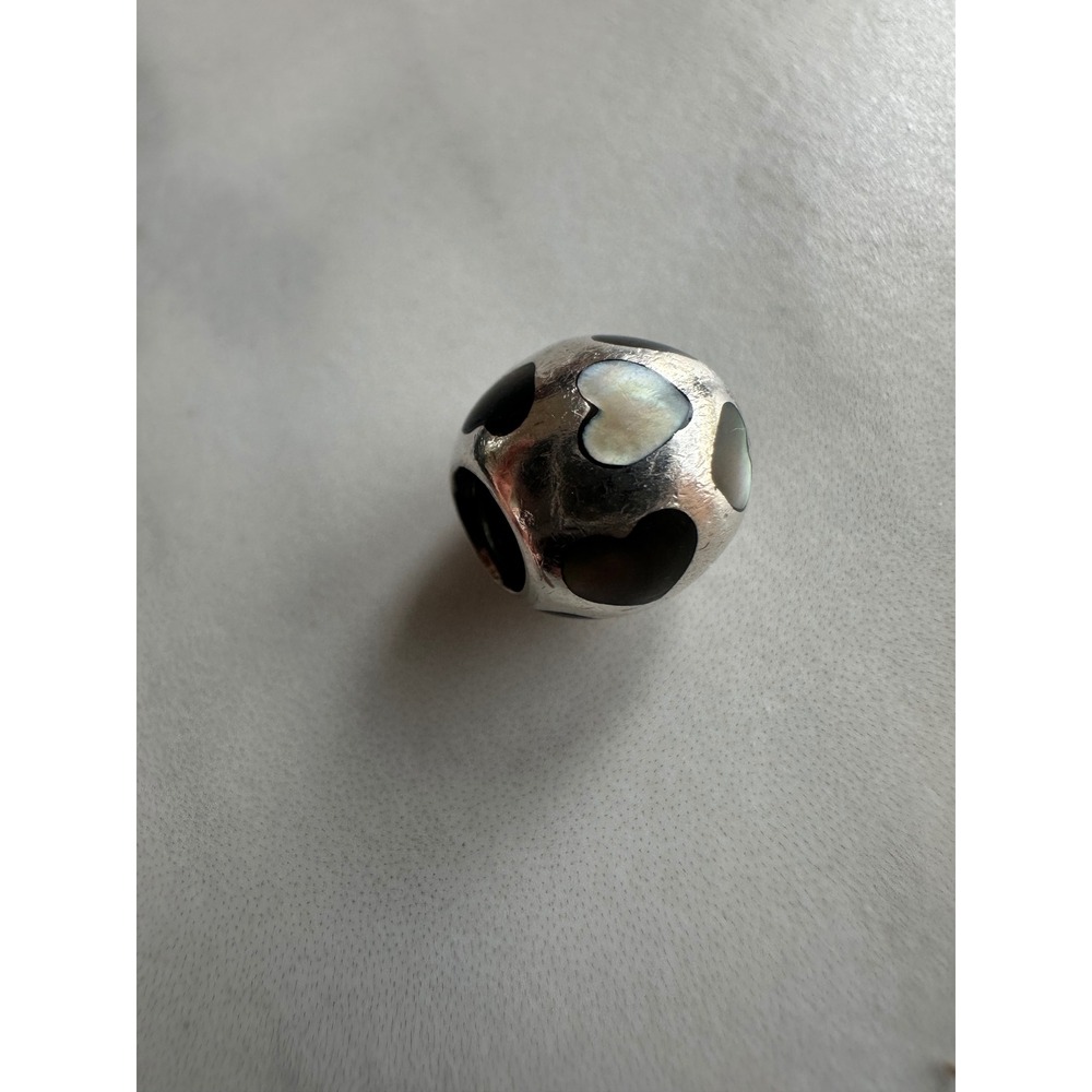 Authentic Pandora *Retired* Love Me Mother of Pearl Hearts Charm 790398MPB